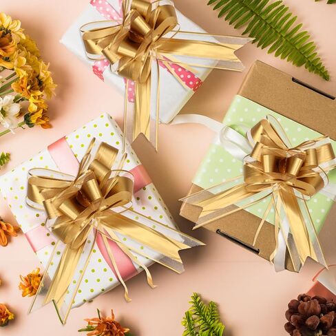 10 PCS Large Pull Bows Wrapping Ribbon Bow Present Wrapping Pull Bow wif Ribbon for Christmas Birthday Presents Wedding Gift Baskets Presents Package-6 Inches(Pink) in Saudi Arabia