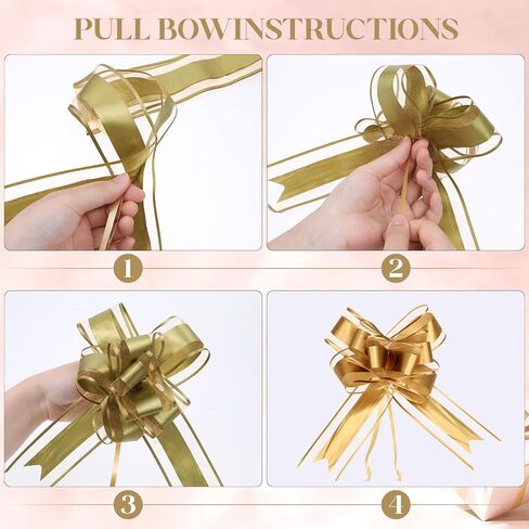 10 PCS Large Pull Bows Wrapping Ribbon Bow Present Wrapping Pull Bow wif Ribbon for Christmas Birthday Presents Wedding Gift Baskets Presents Package-6 Inches(Pink) in Saudi Arabia