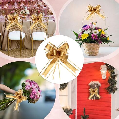 10 PCS Large Pull Bows Wrapping Ribbon Bow Present Wrapping Pull Bow wif Ribbon for Christmas Birthday Presents Wedding Gift Baskets Presents Package-6 Inches(Pink) in Saudi Arabia
