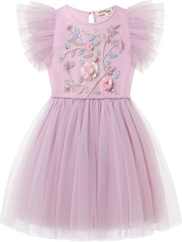 Tutu Dress for Girls - Embroidered Tulle Dress Tiered Layered Flower Toddler Dress for Wedding Birthday Photo Prop in Saudi Arabia