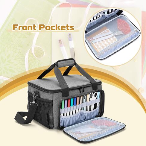 LUXJA Carrying Case Compatible with Cricut Joy Xtra, Bag Fits for Cricut Joy Xtra, 8.5 x 12 inch Cut Mat and Other Supplies(with Multiple Storage Sections), Gray in Saudi Arabia