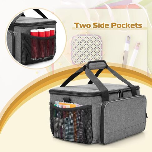 LUXJA Carrying Case Compatible with Cricut Joy Xtra, Bag Fits for Cricut Joy Xtra, 8.5 x 12 inch Cut Mat and Other Supplies(with Multiple Storage Sections), Gray in Saudi Arabia