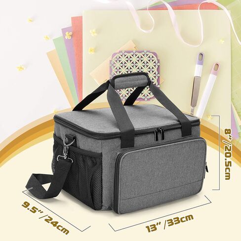 LUXJA Carrying Case Compatible with Cricut Joy Xtra, Bag Fits for Cricut Joy Xtra, 8.5 x 12 inch Cut Mat and Other Supplies(with Multiple Storage Sections), Gray in Saudi Arabia