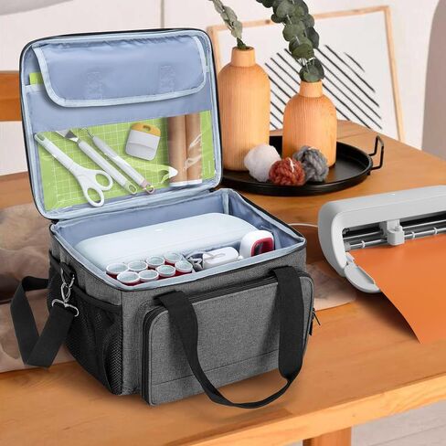 LUXJA Carrying Case Compatible with Cricut Joy Xtra, Bag Fits for Cricut Joy Xtra, 8.5 x 12 inch Cut Mat and Other Supplies(with Multiple Storage Sections), Gray in Saudi Arabia