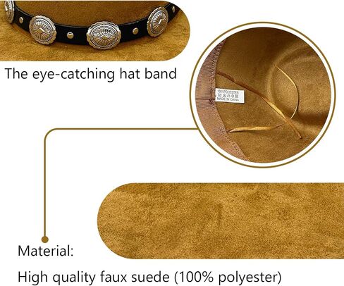 LIDHAY Cowboy Hat for Women and Men Western Suede Hat Wide Brim Cowboy Cowgirl Hat in Saudi Arabia