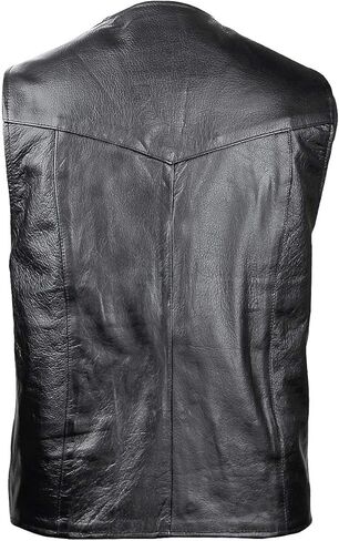 Xelement 1201 Black Motorcycle Leather Vest for Men - Real Genuine Cowhide in Saudi Arabia