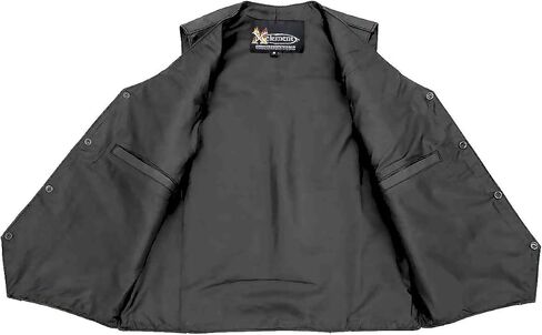 Xelement 1201 Black Motorcycle Leather Vest for Men - Real Genuine Cowhide in Saudi Arabia