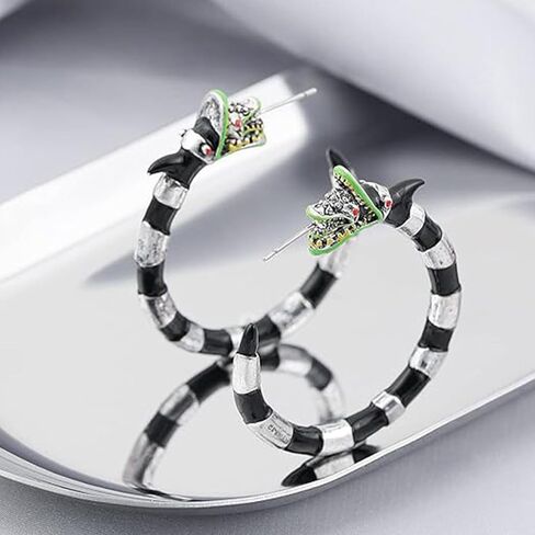 Coral Snake Earrings for Women Halloween Snake Hoop Earrings Gothic Snake Hoop Earrings Vinatge Dragon Earrings for Cosplay Costume Accessoires in Kuwait