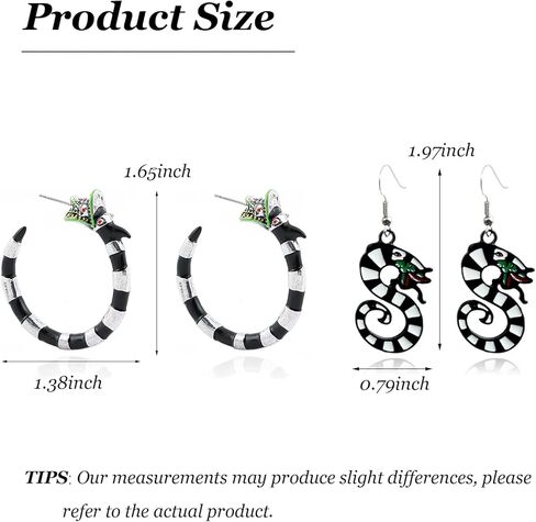 Coral Snake Earrings for Women Halloween Snake Hoop Earrings Gothic Snake Hoop Earrings Vinatge Dragon Earrings for Cosplay Costume Accessoires in Kuwait