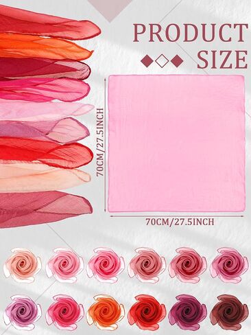 Boao 12 Pcs Chiffon Scarf 50s Neck Head Scarf Sheer Square Scarf Retro Polyester Scarves for Women Girls in Saudi Arabia