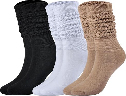 JORMATT Women Slouch Socks Thick Boot Socks Soft Extra Long Knee High Scrunch Socks Size 5-10 in Saudi Arabia