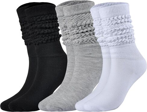 JORMATT Women Slouch Socks Thick Boot Socks Soft Extra Long Knee High Scrunch Socks Size 5-10 in Saudi Arabia