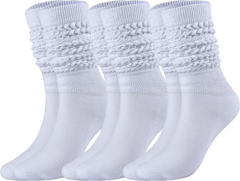 JORMATT Women Slouch Socks Thick Boot Socks Soft Extra Long Knee High Scrunch Socks Size 5-10 in Saudi Arabia