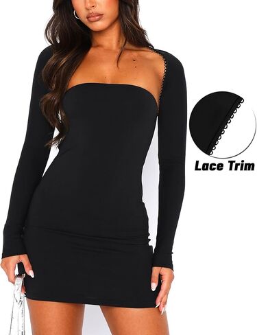 سجادات بوليرو للسيدات للفساتين بأكمام طويلة وحواف من الدانتيل وغطاء للكتف من الباليه in Kuwait