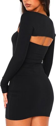 سجادات بوليرو للسيدات للفساتين بأكمام طويلة وحواف من الدانتيل وغطاء للكتف من الباليه in Kuwait