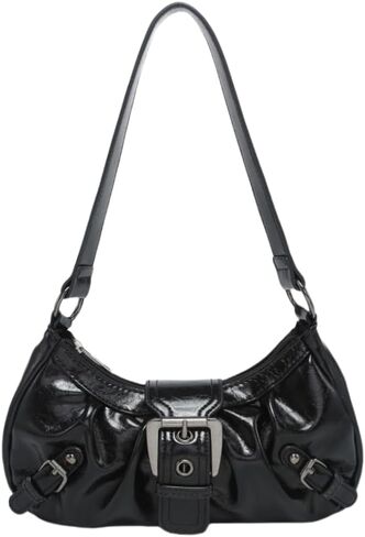 Shoulder Bag Faux Leather Small Shoulder Purse for Women, Trendy Womens Purses and Handbags, Retro Crescent Bag in Saudi Arabia