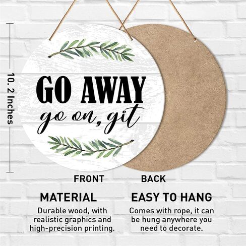 Funny Welcome Sign Front Door Decor, Welcome Round Hanging Sign Decor Farmhouse Wall Decorations Entryway Wood Sign for Door, Porch, Home, Depends Who You Are in Saudi Arabia