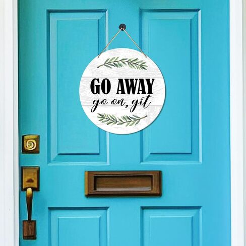 Funny Welcome Sign Front Door Decor, Welcome Round Hanging Sign Decor Farmhouse Wall Decorations Entryway Wood Sign for Door, Porch, Home, Depends Who You Are in Saudi Arabia