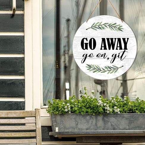 Funny Welcome Sign Front Door Decor, Welcome Round Hanging Sign Decor Farmhouse Wall Decorations Entryway Wood Sign for Door, Porch, Home, Depends Who You Are in Saudi Arabia