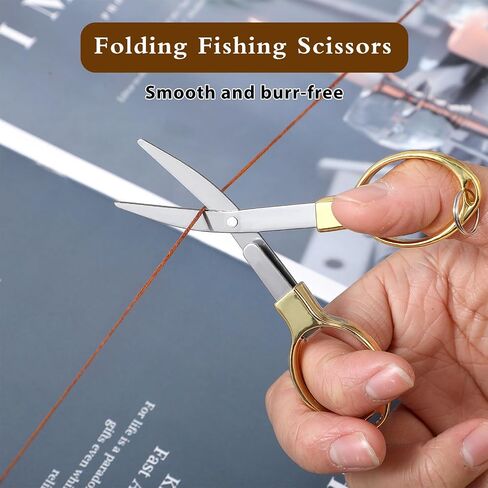 Yolev 3pcs Folding Scissors, Portable Mini Travel Trip Scissors, Safety Foldable Small Scissors Cover Shear Telescopic Cutter, Anti Rust Stainless Steel Scissors for Fishing Sewing in Saudi Arabia