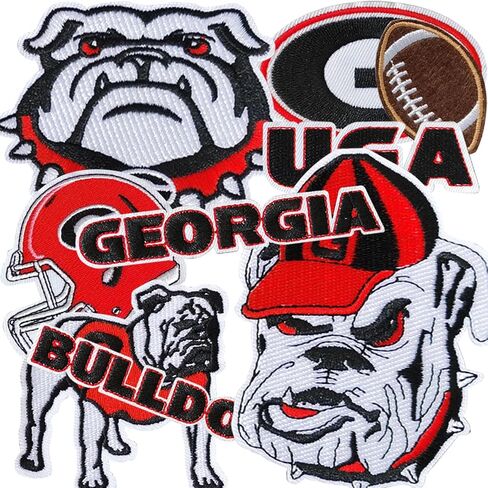 9PCS Georgia Iron on Patches, Football Patches for Jeans, T-Shirts, Backpacks, Hats and More in Saudi Arabia