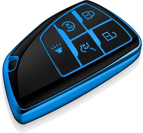 Tukellen for Chevy Key Fob Cover Soft TPU Full Protection Key Case Compatible with 2022 2023 2024 Silverado 1500 GMC Sierra 1500, 2024 Silverado Sierra 2500HD 3500HD (Blue, 5 Buttons) in Saudi Arabia