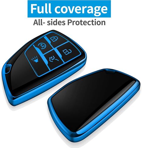 Tukellen for Chevy Key Fob Cover Soft TPU Full Protection Key Case Compatible with 2022 2023 2024 Silverado 1500 GMC Sierra 1500, 2024 Silverado Sierra 2500HD 3500HD (Blue, 5 Buttons) in Saudi Arabia