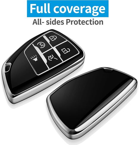 Tukellen for Chevy Key Fob Cover Soft TPU Full Protection Key Case Compatible with 2022 2023 2024 Silverado 1500 GMC Sierra 1500, 2024 Silverado Sierra 2500HD 3500HD (Blue, 5 Buttons) in Saudi Arabia