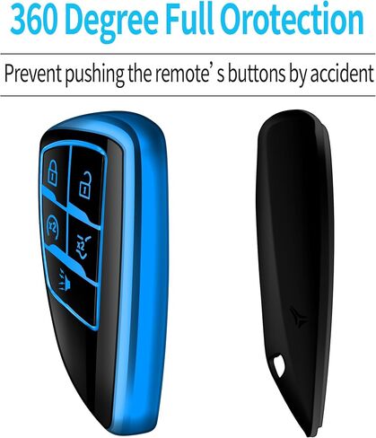 Tukellen for Chevy Key Fob Cover Soft TPU Full Protection Key Case Compatible with 2022 2023 2024 Silverado 1500 GMC Sierra 1500, 2024 Silverado Sierra 2500HD 3500HD (Blue, 5 Buttons) in Saudi Arabia