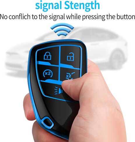 Tukellen for Chevy Key Fob Cover Soft TPU Full Protection Key Case Compatible with 2022 2023 2024 Silverado 1500 GMC Sierra 1500, 2024 Silverado Sierra 2500HD 3500HD (Blue, 5 Buttons) in Saudi Arabia