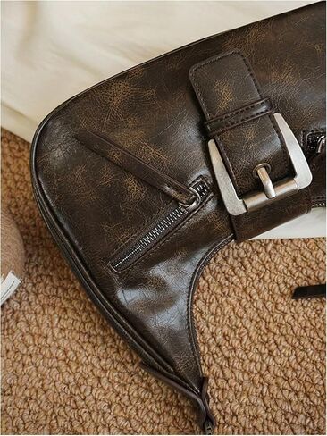 MakeMeChic Women's PU Leather Top Handle Buckle Medium Square Bag Vintage Shoulder Handbags Hobo Bags in Saudi Arabia