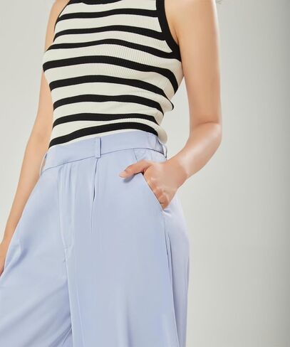 Women High Waist Casual Wide Leg Long Pants Trousers in Saudi Arabia
