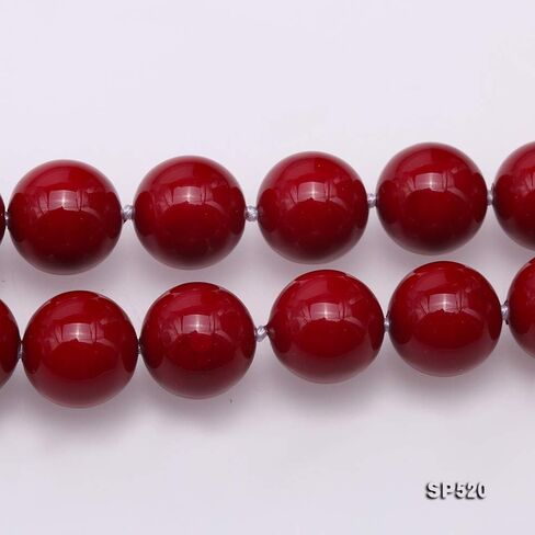 إمرأة لؤلؤ جنوب البحر شل اللؤلؤ قلادة 10 ملم النبيذ الأحمر جولة شل الخرز واحد ستراند مجوهرات 18'' in Kuwait