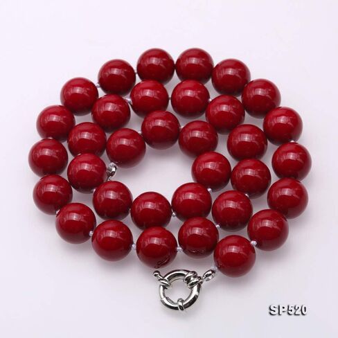 إمرأة لؤلؤ جنوب البحر شل اللؤلؤ قلادة 10 ملم النبيذ الأحمر جولة شل الخرز واحد ستراند مجوهرات 18'' in Kuwait