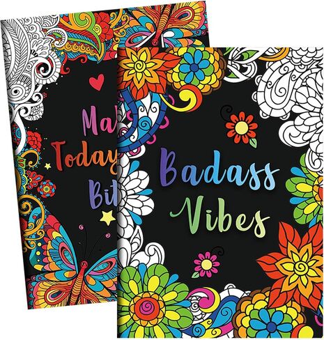 Blosssound 2 Pcs Adult Swear Words Coloring Book Sweary Words Coloring Pages for Stress Relief and Relaxation Motivational Quotation Designs Get Well Soon Gift Birthday Gifts for Women Adult Friends in Saudi Arabia
