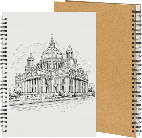 Gueevin B5 Blank Notebook 10.5" x 7.5" Spiral Notebook 2 Pack Sketch Book 100gsm Sketchbook for Drawing College School Office, 120 Pages / 60 Sheets in Saudi Arabia