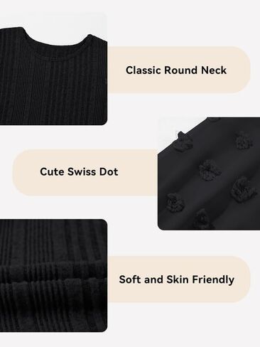 Girls Fall Long Sleeve Knit Dresses Casual Crewneck Swiss Dot A-line Dress 6-15 Years in Saudi Arabia