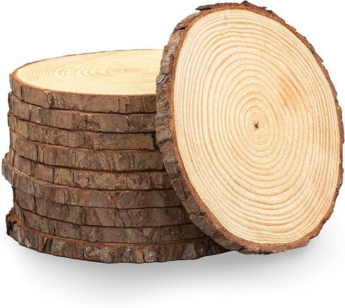Rustic Wood Slices Set of (14) 9-10 inch Wood Slices! Wood Slices for centerpieces, Natural Wood Slices, Large Wood Slices (14) in Saudi Arabia