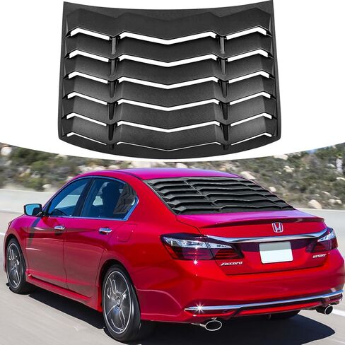 for Honda Accord 2013 2014 2015 2016 2017 Sedan 4-Door Rear Window Louver, in GT Lambo Style ABS Sun Shade Windshield Cover, Matte Black in Saudi Arabia