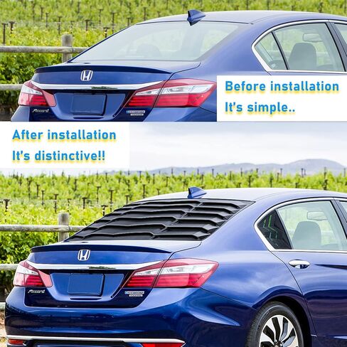 for Honda Accord 2013 2014 2015 2016 2017 Sedan 4-Door Rear Window Louver, in GT Lambo Style ABS Sun Shade Windshield Cover, Matte Black in Saudi Arabia