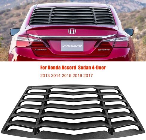 for Honda Accord 2013 2014 2015 2016 2017 Sedan 4-Door Rear Window Louver, in GT Lambo Style ABS Sun Shade Windshield Cover, Matte Black in Saudi Arabia