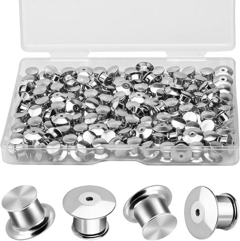YGAOHF 60PCS Locking Pin Backs for Enamel Pins, Secure Pin Backs, Copper Pin Backs Locking, Silver Pin Keepers Locking Clasp, Pin Locks for Backpack, Brooches, Pins, Insignia, Name Tag, Display Books in Kuwait