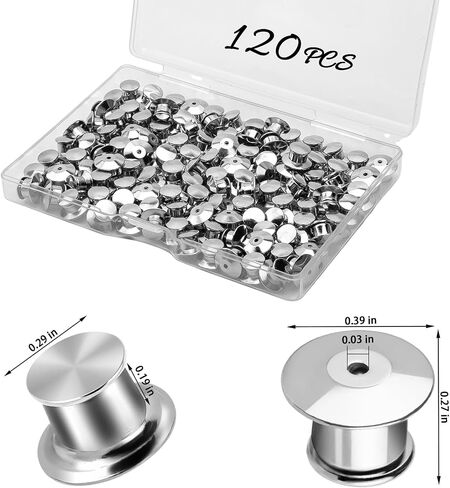YGAOHF 60PCS Locking Pin Backs for Enamel Pins, Secure Pin Backs, Copper Pin Backs Locking, Silver Pin Keepers Locking Clasp, Pin Locks for Backpack, Brooches, Pins, Insignia, Name Tag, Display Books in Kuwait