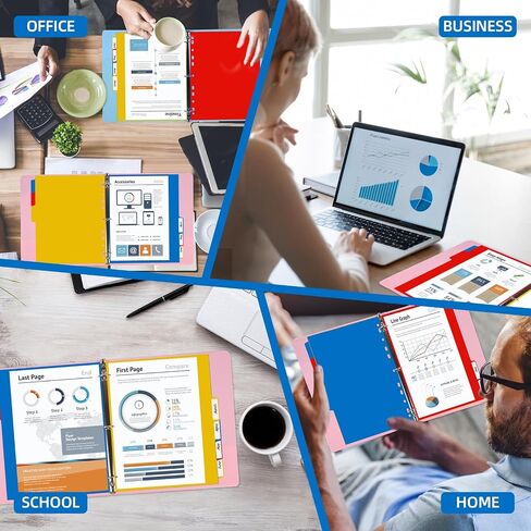 Binder Dividers with 6Tab 6 Sets Plastic Index 11 Hole Dividers for 2 3 4 Ring Binders Letter Size Assorted Colors in Saudi Arabia