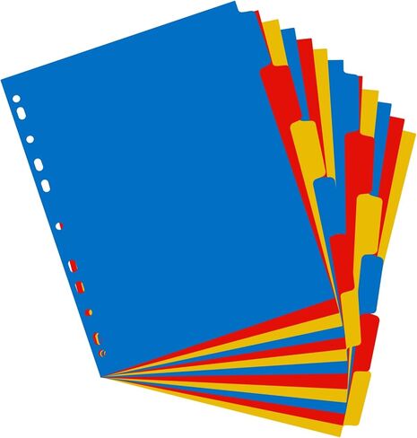 Binder Dividers with 6Tab 6 Sets Plastic Index 11 Hole Dividers for 2 3 4 Ring Binders Letter Size Assorted Colors in Saudi Arabia