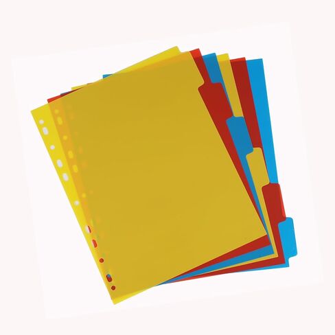 Binder Dividers with 6Tab 6 Sets Plastic Index 11 Hole Dividers for 2 3 4 Ring Binders Letter Size Assorted Colors in Saudi Arabia