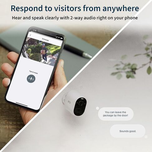 ARLO Arlo VMC2330-100NAR Essential Spotlight Wireless 3 Camera Kit – 1080p, White(Renewed) in Saudi Arabia
