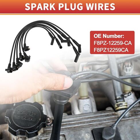ACROPIX Car Spark Plug Coil Wires الإشعال لفائف تسخير كابل مناسب لفورد رينجر 1998-2000 V6 3.0L NoF8PZ-12259-CA/F8PZ12259CA - حزمة من 6 in Saudi Arabia