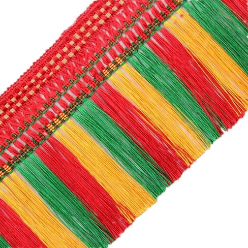 MSCFTFB 12 Yards Tri Colors Thick Tassels Polyester Fringe Tassel Fabric Lace Ribbon Trim Border Width 5inch for Curtain Dressmaking Cushion Sewing Craft (Chocolate+Brown+Beige) in Saudi Arabia