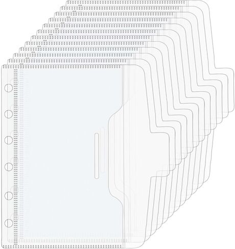 12pcs A6 Cash Envelopes with Lids Zipless A6 Binder Pockets Dividers Frosted PP Loose Leaf Bags Pouches Binder Inserts for 6 Ring Binders in Saudi Arabia